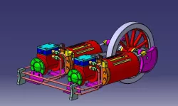 Twin Steam Engine in factory layout
