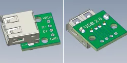 USB 2.0 A Female to DIP 2,54mm PCB Adapter Board