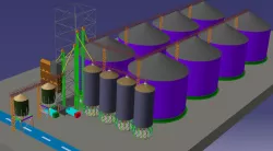 What is used for storage of grains?
