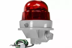 5.5W L810 LED Obstruction Light - Single Lamp - Red Lens w/ Wire Guard - 120-240V