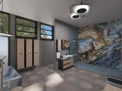 Airy Bathroom With Double Walk-in Shower