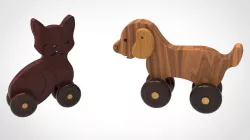 Cat and Dog Push Toy