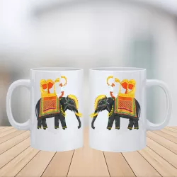 Coffee Mug | Tea Mug | Indian Antique Rajasthani Royal Elephant Ride Printed on Mug