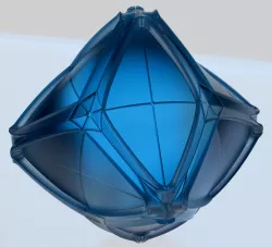 Curved Three Dimensional Rhomboid Shape