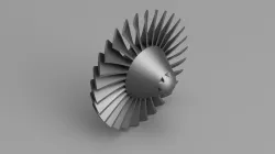 General Electric TF34 Engine's Front Nose Cone and Fan Blade Assembly