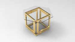 Golden Infinity Table with Glass Top