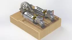 Horizontal steam engine model