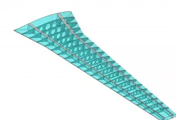 Model of a business jet wing for FEA