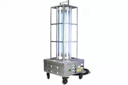 Portable Industrial UV Sanitation Light - Kills 99% of Viruses - 1,000 sq.ft. Area - (8) UVC Lamps - Digital Timer - 25' SOOW Cord - Wireless Remote