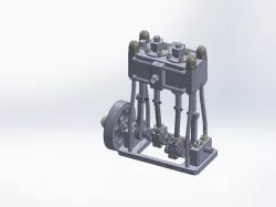 SIMPLE LITTLE 2 CYLINDER VERTICAL MARINE STEAM ENGINE
