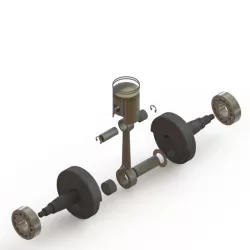 Single crankshaft single piston engine arrangement