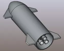 Space X SN 15 with Engine Simple CAD