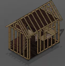 Tiny Home 7x11' Off Grid Tiny House Small Cabin Architecture 3D Fusion Cad DWG