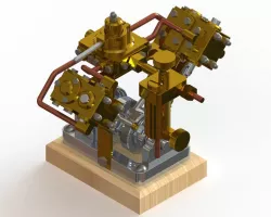 V-SHAPED DOUBLE ACTING STEAM ENGINE