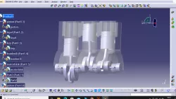 3-Cylinder Car Engine.