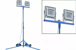 300W Explosion Proof LED Light Tower - Tripod Mount - C1D1 - 100' 16/3 SOOW Cord w/ EXP Plug