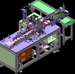 7 Servo High Speed Welding Flat Mask Earband Machine 3D Model SolidWorks Design