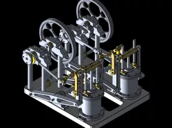 A SINGLE AND TWIN CYLINDER SIDE BEAM steam engine