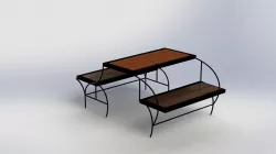 Bench and table