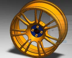 CAR WHEEL RIM with TYRE in Solidworks.