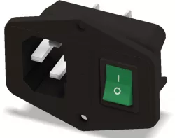 Connector with switch and fuse