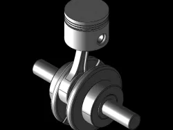 Engine piston-ConRod-Crack Assembly