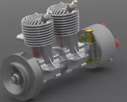 ETW - Cherub A 10cc Twin Two-Stroke Engine.