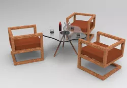 Gargen tea table and chair