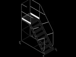 metal platform with stairs and railings