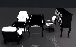 OFFICE ROOM SET BLACK&WHITE