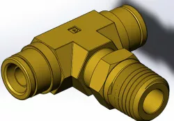 Parker 172PMT-8-8 Brass Tee Fitting 1/2" MNPT x 1/2" PTC