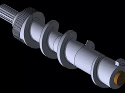 Plastic squeezer machine screw with variable flight width. Example of modeling