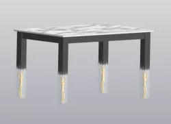 Table leg with epoxy resin