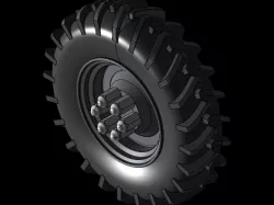 Wheel with Tyre, wheel shaft and bolts