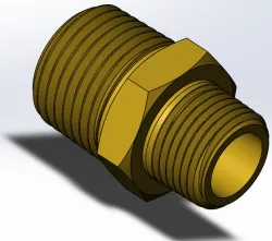 1/2" MNPT x 3/8" MNPT Brass Pipe Fitting
