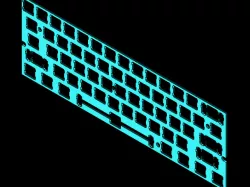 60% ANSI Keyboard Plate - No split - with Pegs