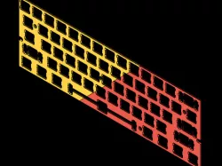 60% ANSI Keyboard Plate - Split 2 - with Pegs