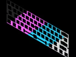 60% ANSI Keyboard Plate - Split 4 - with pegs