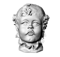 big head of Mimmo as a child