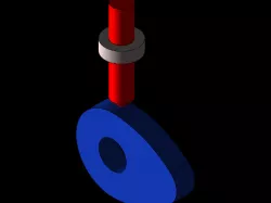 Cam and follower with motion in vertical direction