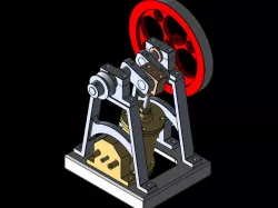 DOUBLE ACTING OSCILLATING STEAM ENGINE Full Assembly