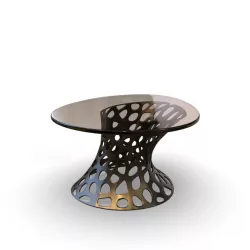 Modern Metal and glass coffee table voronoi
