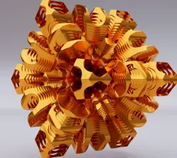 Nested inset abstract flowing cube
