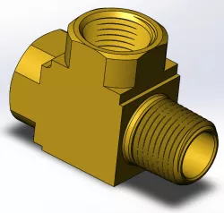 Parker 2225P-8 Brass Tee Fitting 1/2" MNPT x 1/2" FNPT x 1/2" FNPT