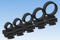 Plastic clamps for fixing the pipe on a DIN rail