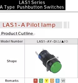 Pushbutton switch LAS1-AY  LA128A