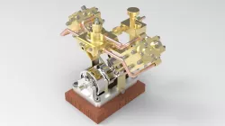 V-SHAPED DOUBLE ACTING STEAM ENGINE
