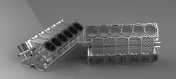 V12 engine block. V12 motor bloğu.