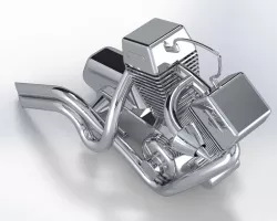 3D Rendered American Chopper Engine using Solidworks