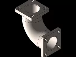 90 degree exhaust pipe with flange